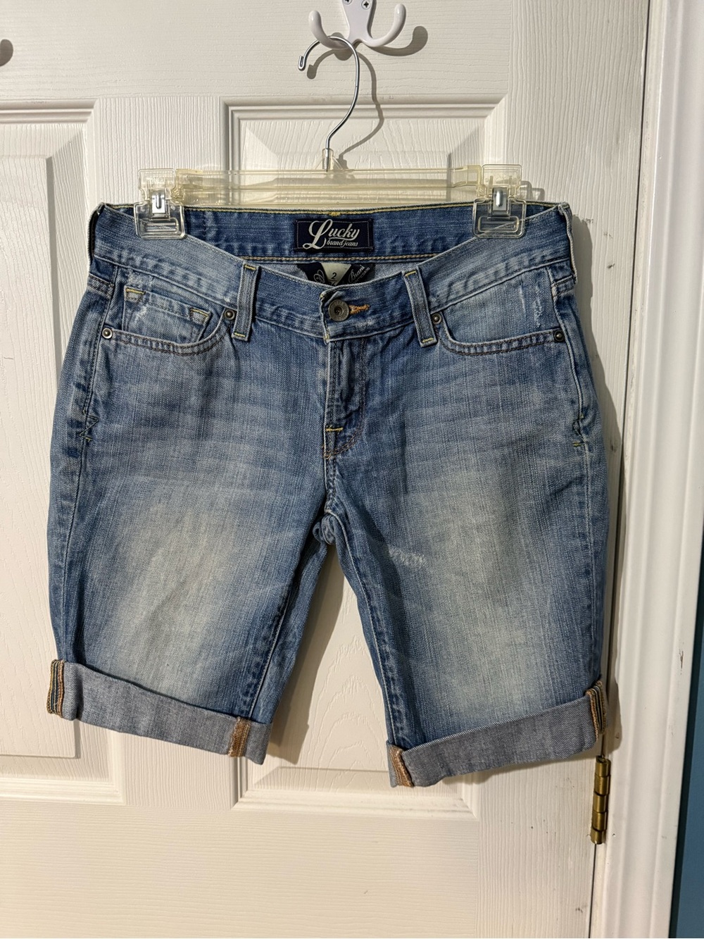 Lucky Brand Light Blue Rolled Cuff Denim Shorts